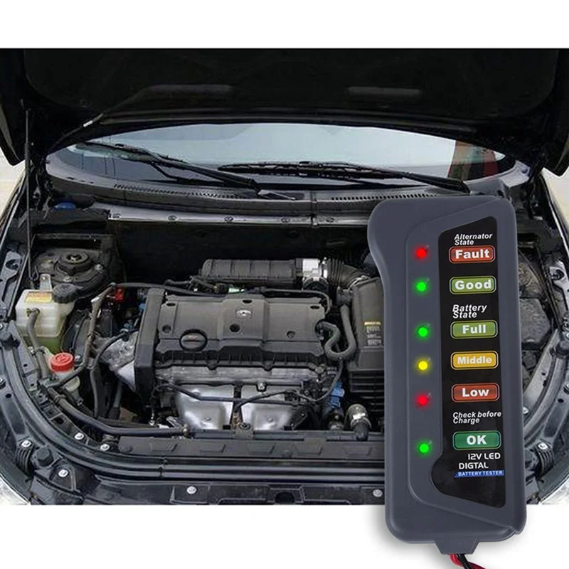 

12V Car Battery Tester Automotive Load Battery System Tester Digital Analyzer Cell Test Tool Load Tester
