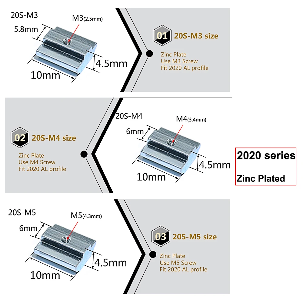 20 штук серии M3 M4 M5 скользящие в Т-образной гайки тройники раздвижные гайки для алюминиевой экструзии с профилем Sereis слот 6 мм
