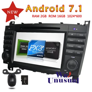 

WANUSUAL 7 Inch Quad Core 16G 2G RAM Android 7.1 GPS Navigation for Benz W203 2004 2005 2006 2007 for W467 2008 2009 2010 2011