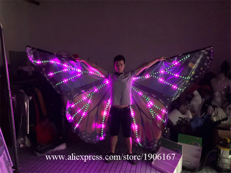 LED light wings isis illusion gold wing stage performance team dance light clothes06