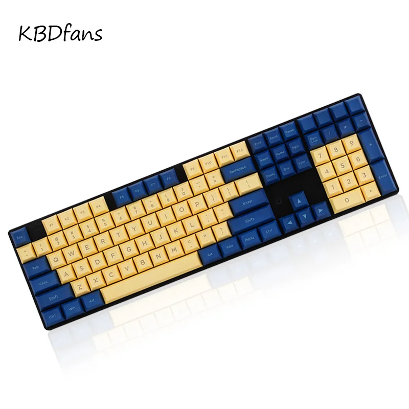 Топ Печатный dsa pbt keycap для механической клавиатуры 108 клавиш iso полный набор dolch keycaps ключи corsair bfilco minila - Цвет: blue and yellow