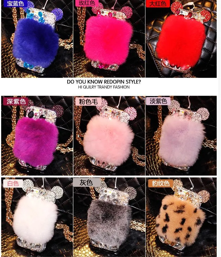 imágenes para Cubierta de lujo 3D Bling Del Diamante de la felpa mullida Piel de Conejo Real para el iphone 7 7 plus 6 6 s más 6 más 5 5S sí Mickey Crystal Volver caso imágenes para Cubierta de lujo 3D Bling Del Diamante de la felpa mullida Piel de Conejo Real para el iphone 7 7 plus 6 6 s más 6 más 5 5S sí Mickey Crystal Volver caso