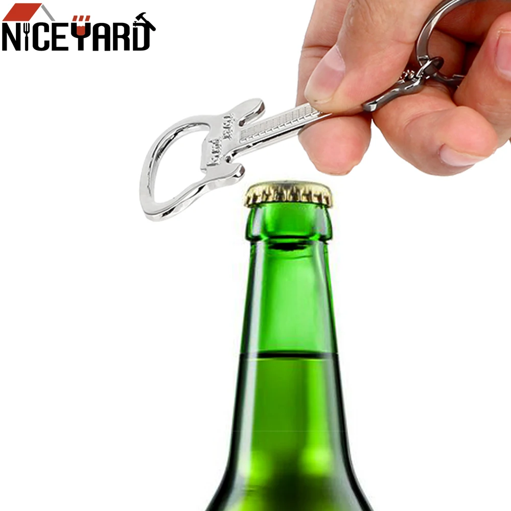 

NICEYARD Guitar Shape Beer Bottle Opener Key Chain Keyring Zinc Alloy Keychain Bottle Opener