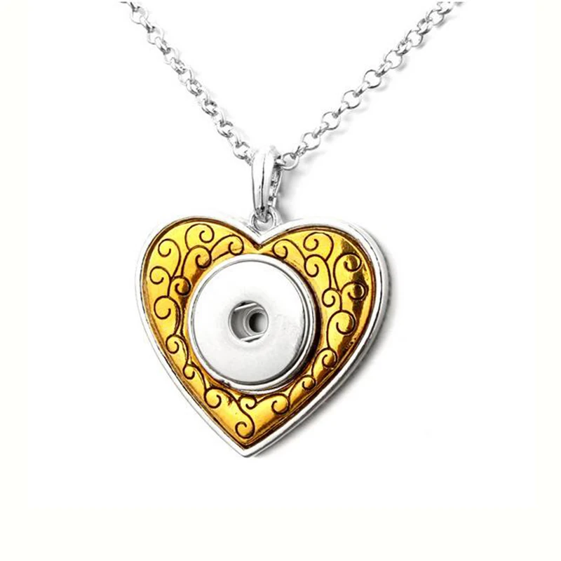 Snap Gold Love 18mm Snap Button Jewelry Snap Button snaps Necklace