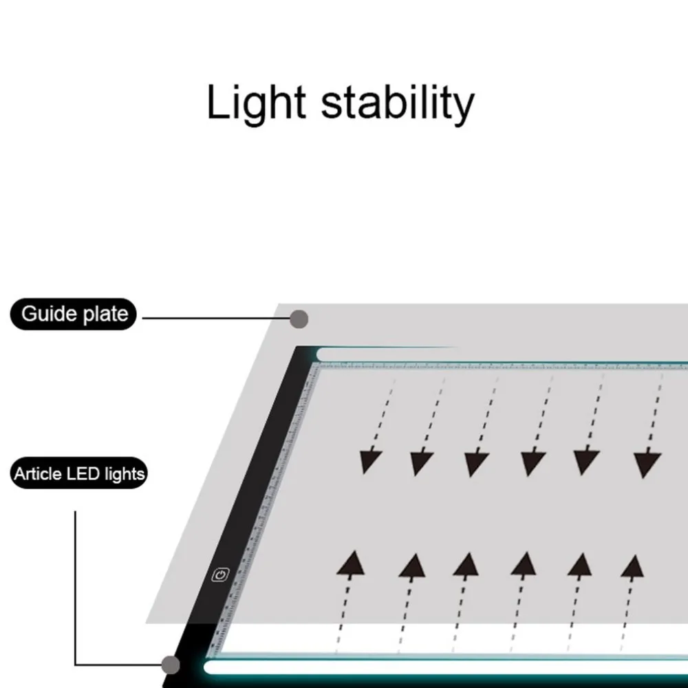 Портативный ультра-тонкий A3 светодиодный светильник для отслеживания сенсорной доски для художника, рисования, графического планшета, анимационного рисунка, копировальная доска