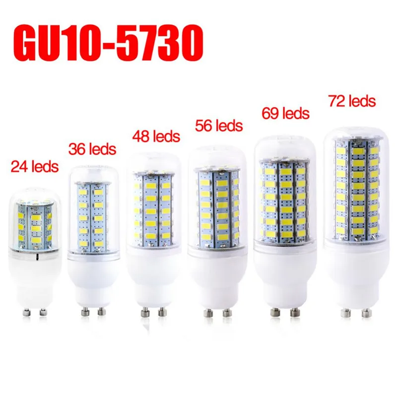 AC220V мини-светодиодные лампы Gu10 5730SMD мозоли лампада светодиодные лампы 24/36/48/56/69 /72/89 светодиодов молочный/прозрачный люстра огни