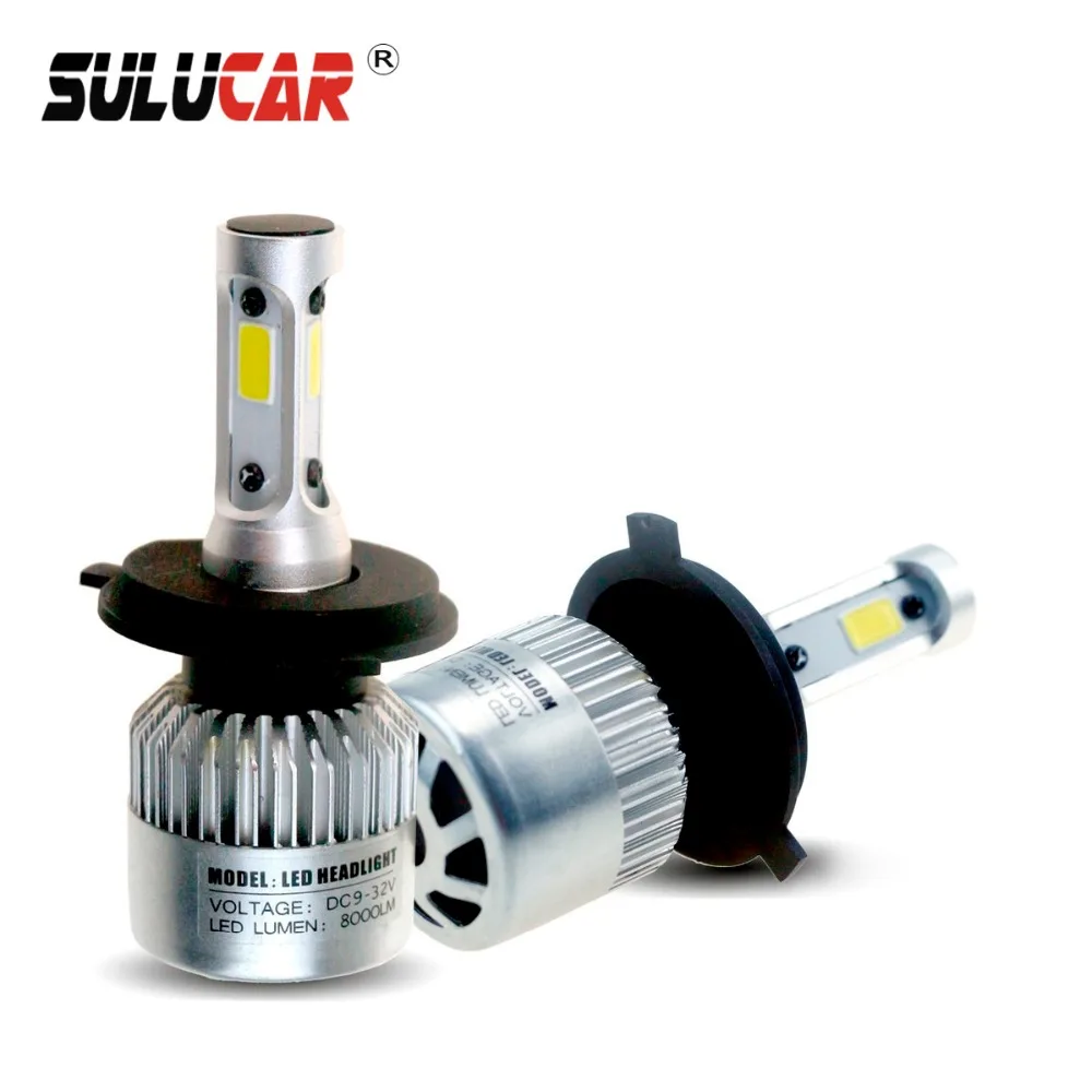 SULUCARH4 LED Hi-Lo Beam H7 H1 H3 H11 9005 Автомобильные фары 12 В 72 Вт лампочки передние высокой
