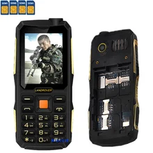 2017 Оригинал Прочный Мобильный телефон 4 Сим-Карты GSM Старший старик противоударный сотовый телефон power bank Длительным Временем Ожидания Русская клавиатура