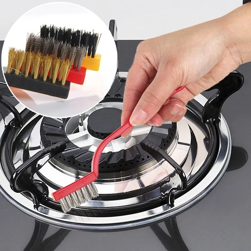 3pcs/set Magic Stainless Steel Gas Stoves Cleaning Brushes Brush Oil