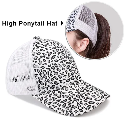 ponytail Leopard 2 Furtalk Хлопковая бейсболка для женщин регулируемая обычная шляпа вышивка бейсболка хип-хоп папа snapback hat письмо мужская б - Цвет: ponytail Leopard 2
