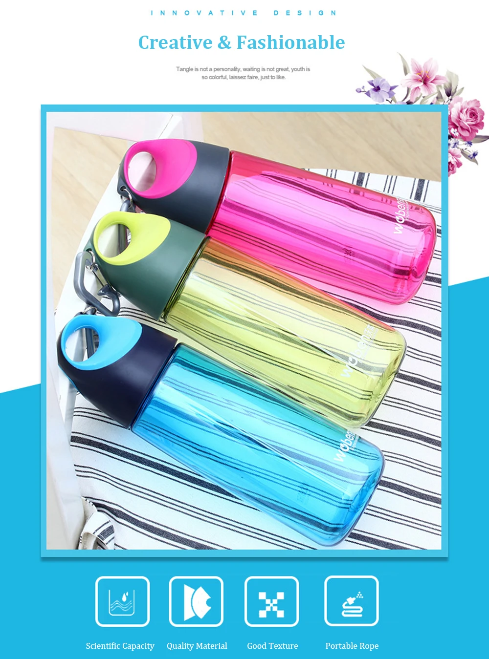 Plastic Crystal Water Bottle BPA Free My Sport Drink Bottle . Gourde Portable Outdoor Bidon Drinkware Drinkfles Travel Space Cup (6)