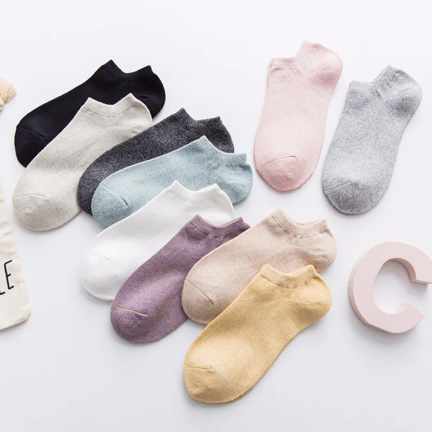 Весенне осенние однотонные женские носки хлопковые повседневные Тапочки|sock