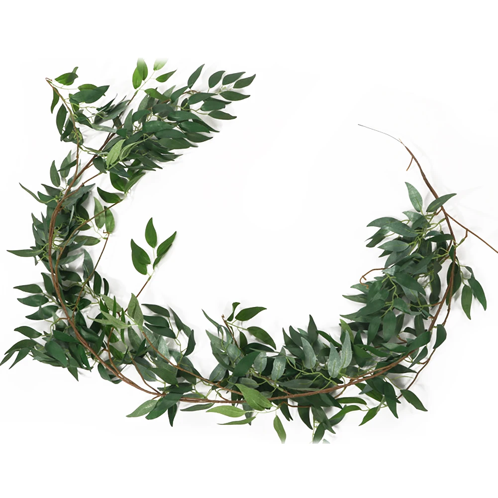 Artificial Willow Leaves Vine Fake Greenery Garland Wedding Party Decoration Wedding Backdrop Home Table Arch Decor