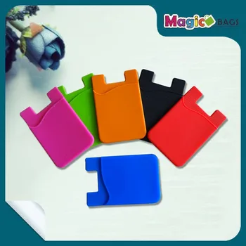 

1000pcs blank ,silicone phone wallet Credit Card Holder Wallet black white blue pink red gray clear in stock free shipping