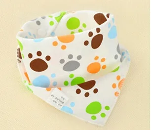 8 Patterns Newborn Baby Boy Girls kids Bibs Waterproof Saliva Handkerchief Towels Feeding Bandana - Цвет: footprint