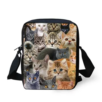 

THIKIN 2018 New School Bag for Primary Students Cats Dogs Puzzle Printing Mini Messenger Bags Girls Boys Casual Book Bags Kids