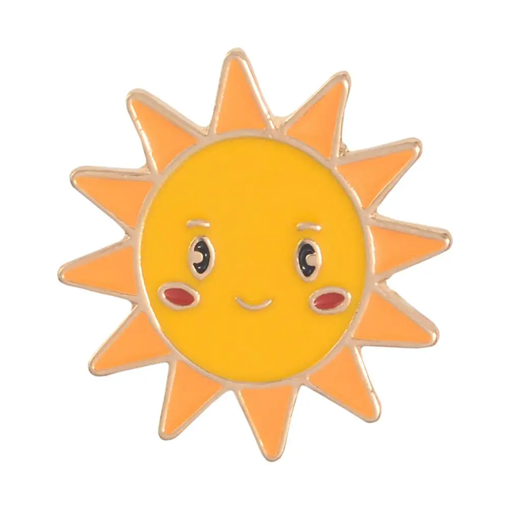 

lovely Cartoon Sun Moon Cloud Rainbow Enamel Brooch Pin Bag Collar Lapel Badge Jewelry