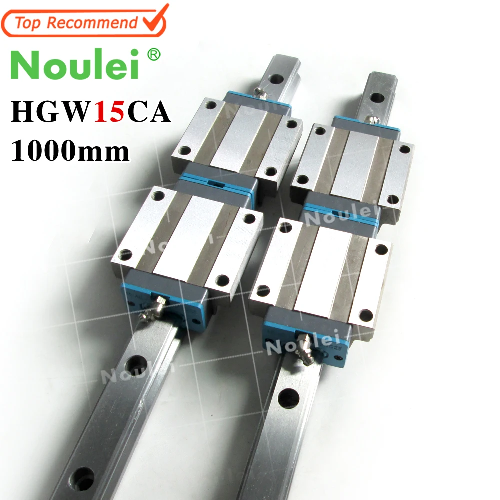 

Noulei HGW15CA 4pcs Slide Blocks with 2PCS 400mm HGR15 linear guide rail HGW15 slider CNC parts