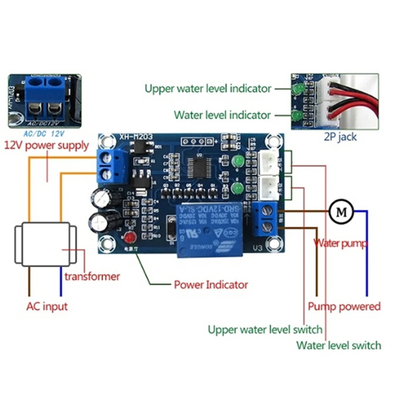 1 шт. XH-M203 полностью автоматический регулятор уровня воды насос переключатель модуль AC/DC 12 В реле G08 Прямая поставка