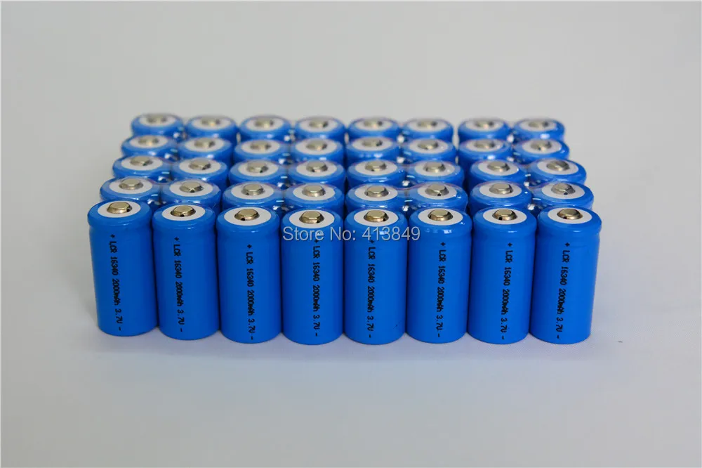 С фабрики 100 шт./лот SLW 16340 3,7 V аккумуляторная батарея 2000 mAh для светодиодный фонарик, лазерная ручка