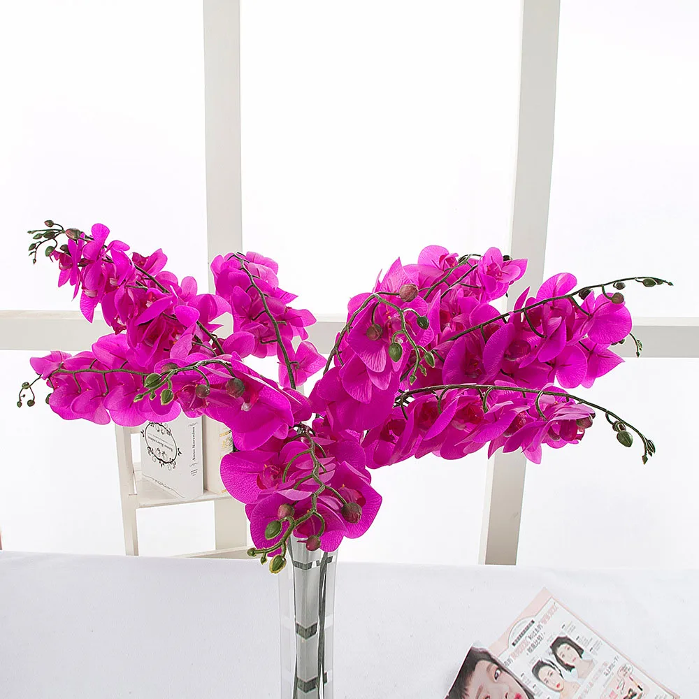 10 шт. Свадебные украшения Настоящее сенсорный Искусственные цветы японский шелк Белый Розовый Art Орхидея для домашнего декора день Святого