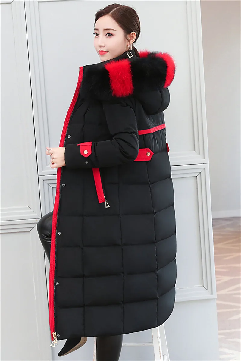 Cheap New Winter down jacket women Lengthen parka Fox big fur collar Hooded coat female Plus size Thicken high quality down coats 2199 7