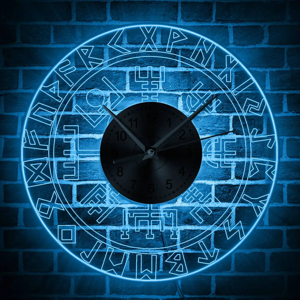 Vegvisir викинговый компас винтажный дизайн освещенные настенные часы Runic компас изменение цвета настенный светильник викинговый защитный символ