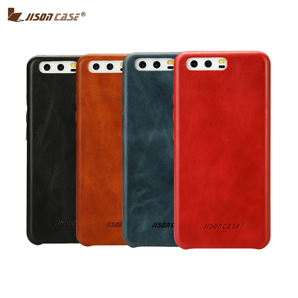 

Jisoncase Genuine Leather Phone Cases for Huawei P10 Plus Case Luxury Slim Adsorption Hard Back Cover for Huawei P10 5.5" Capas