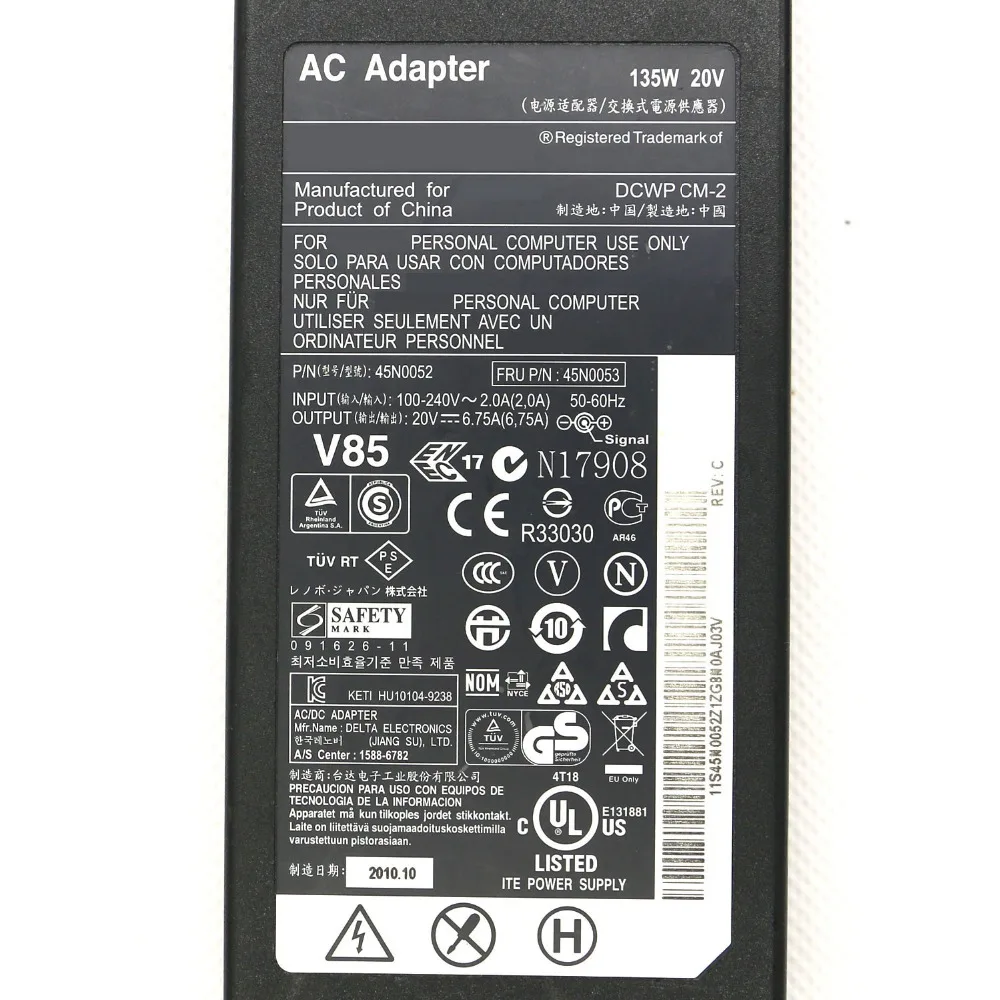 Оригинальные 20V 6.75A 7 9*5 5 мм 135 Вт блок питания для ноутбука 45N0052 45N0053 Lenovo T420 T420s T430 T430i