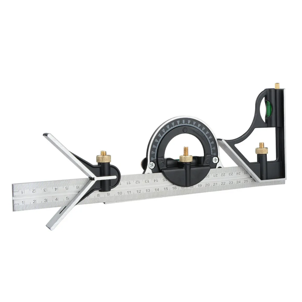 

Portable Multi-function 300MM Combination Square Angle Ruler Stainless Steel protractor Measuring Tool Carpenter Tools