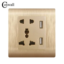 COSWALL стены Мощность разъем, Универсальный 5 отверстий электрической розетке с USB зарядки порты и разъёмы, AC 110~ 250 В