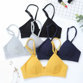 

Women Solid Wire Free Bras Soft Padded Triangle Cup Seamless Bralette For Women 4 Colors Sexy 2018 Female Underwear Brassieres