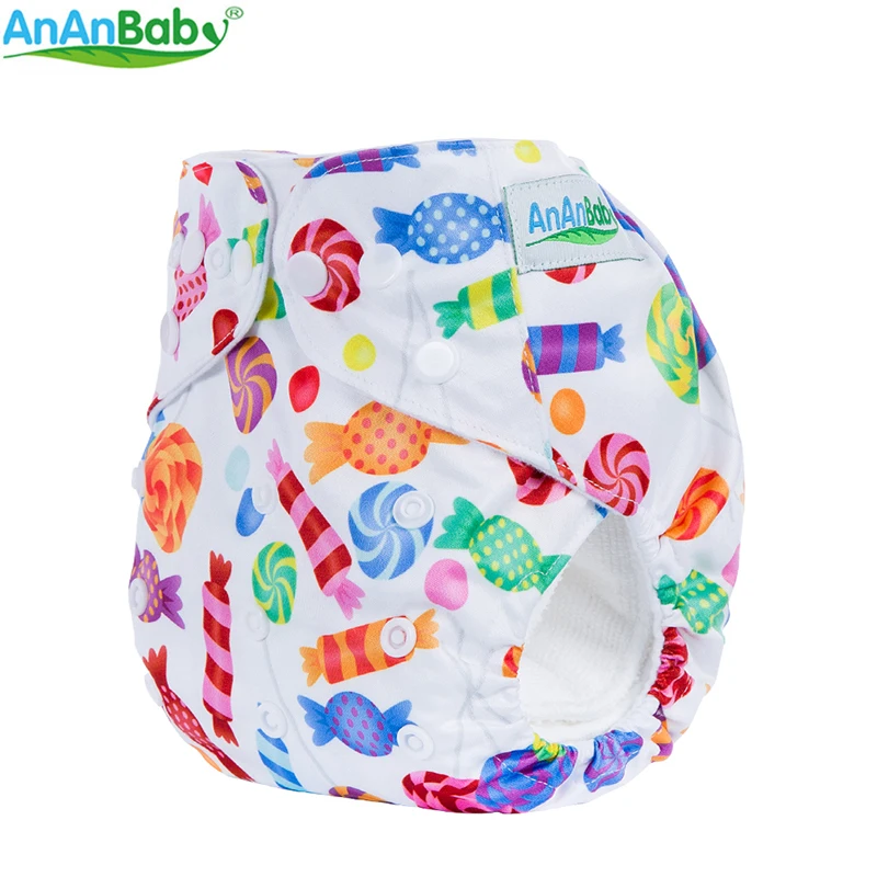 AnAnBaby 20 штук в много цветов на выбор, с героями мультфильмов, с принтом детские подгузники многоразовые тканевые карманные подгузники без вставок