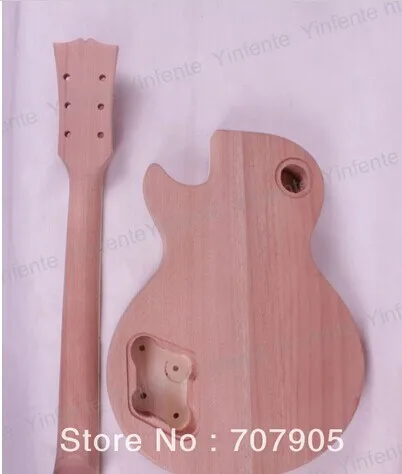 Best price at $102 Cheap 1 set Unfinished electric guitar neck set in&Body Mahogany Flame Maple Veneer