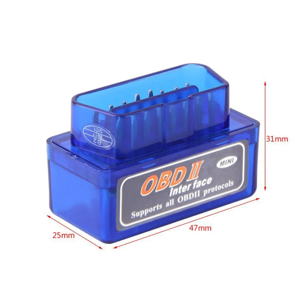 1 шт. синий Портативный мини ELM327 V2.1 OBD2 II Bluetooth диагностический авто интерфейс сканер ABS пластиковый инструмент Горячая