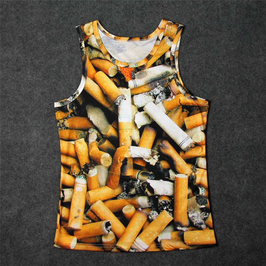 

2019 Summer Fashion 3d Vest Men Women Cigarette Skull Space Galaxy print Female Tank Tops Funny Casual Male Sleeveless Tops