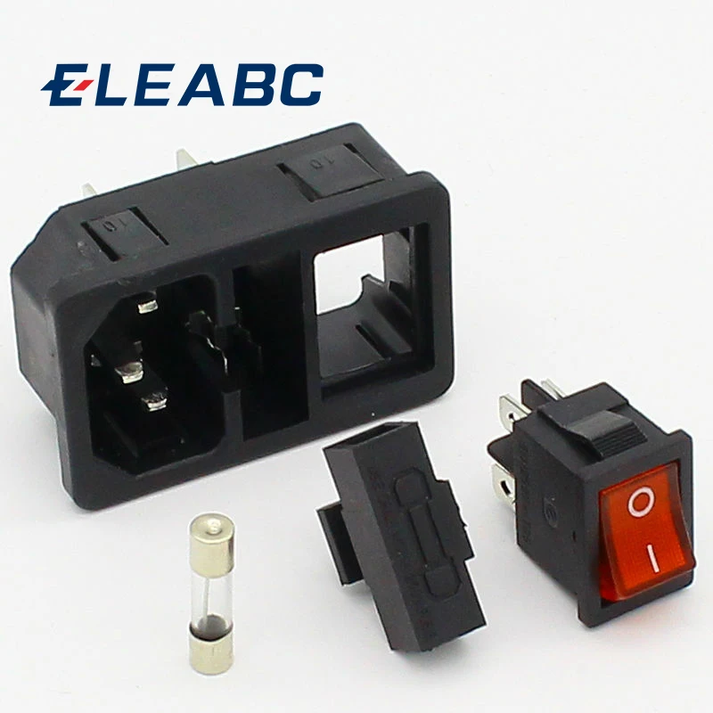 

NEW HIGH QUALITY Red Light Power Rocker Switch Fused IEC 320 C14 Inlet Power Socket Fuse Switch Connector Plug 10A 250V B2C
