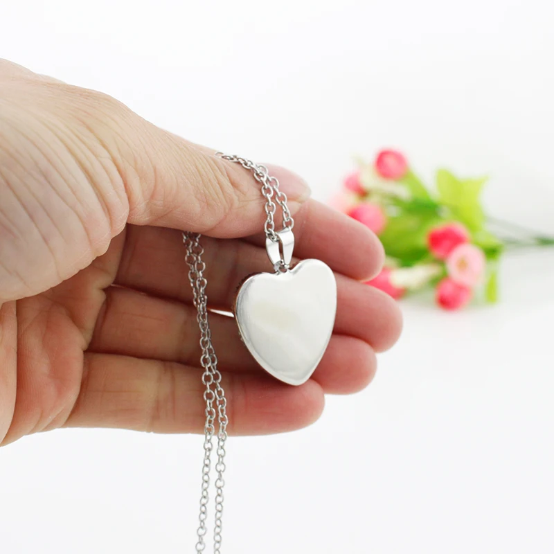 JWEIJIAO на заказ персональная форма сердца кулон ожерелье Серебряный цвет DIY 25 мм стекло кабошон фото друг подарок для влюбленных NA01