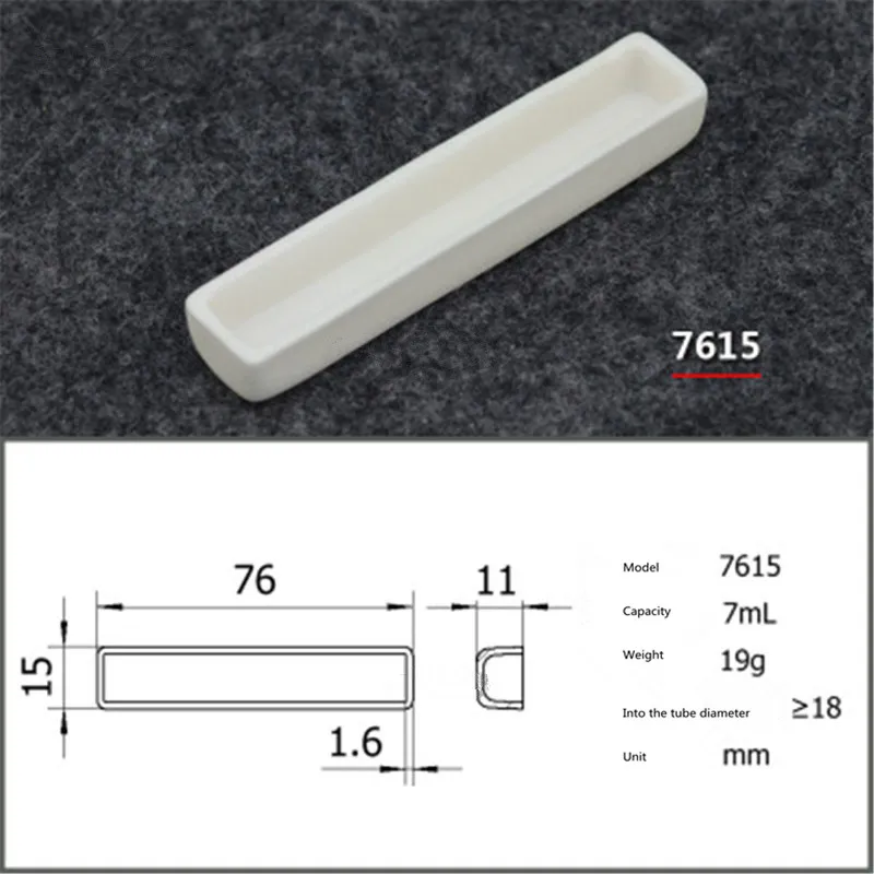 

99.5% Square corundum crucible / 7ml 7615 / Temperature 1600 degrees / Sintered ceramic crucible