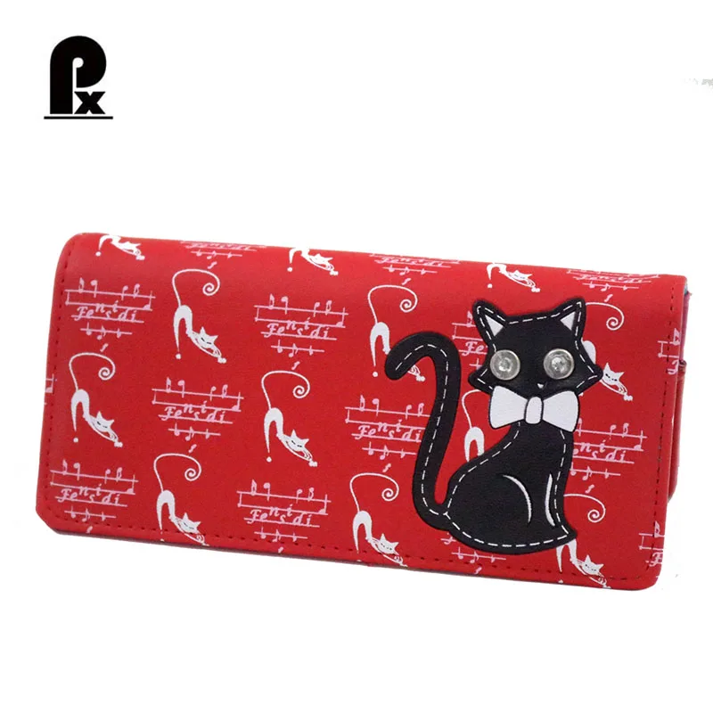 women's luxury brand wallets female purses PU Leather Solid HASP coin pocket carton cat wallet purse portfolio cuzdan Hot sale