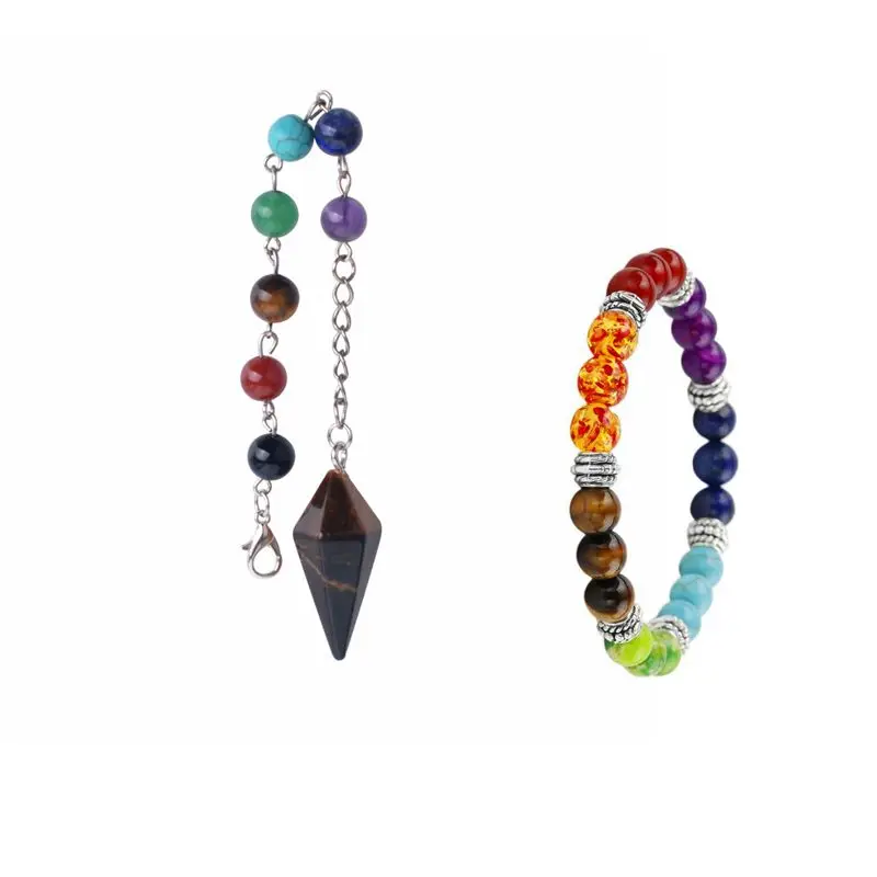 7 Chakra Treatment More Hypnold Pendants Yoga Natural Stone Charm Pendant Necklace Bracelet Women