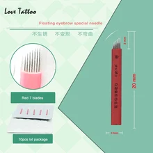 Распродажа микроблейдинг агуляс 10 шт./партия Перманентный макияж лезвие для ручного татуажа бровей ручка лезвия иглы 7 шпильки тату needles