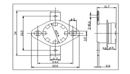 5 шт. KSD301 250V 10A 16A нормально закрытый термостат Температура Термальность Управление переключатель Сенсор 40 50 60, 70, 80, 90, 100 110120 130 градусов Цельсия