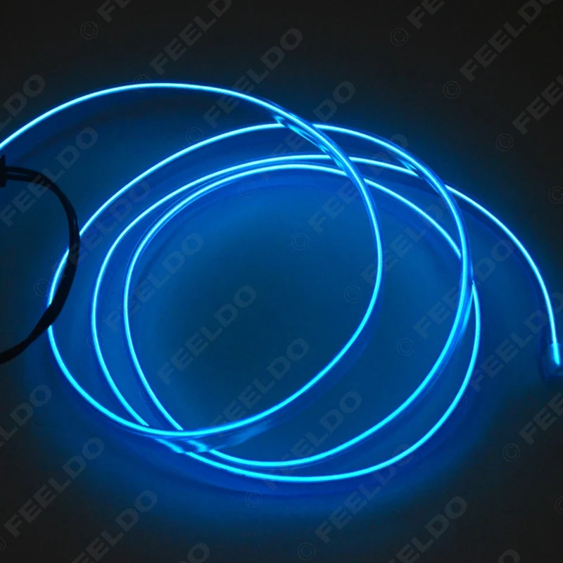 FEELDO 1 шт. 3 м гибкая литье EL Neon Glow освещение веревка газа с плавника для украшения автомобиля 9-Цвет# FD-3269