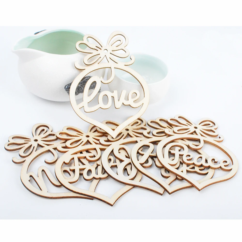 Modern DIY 6 pcs Laser Cut Decorative Heart Unfinished ...