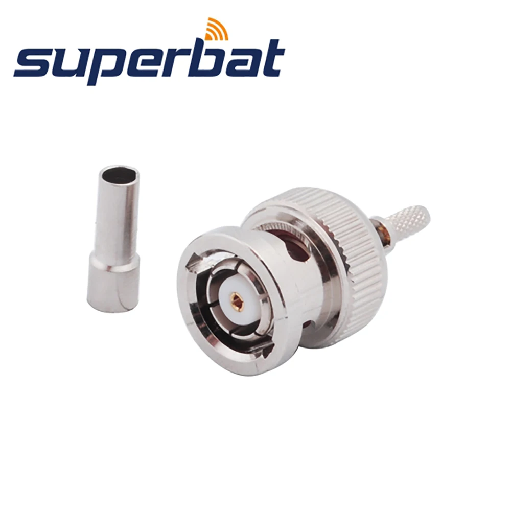 Superbat 10pcs RP-BNC Crimp Male/Female Pins RF Coaxial Connectors Set Compatible with RG316 RG179 RG178 Cables 1.13mm 1.37mm