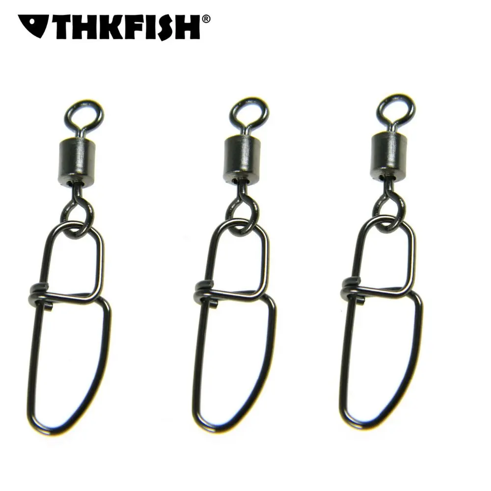 

200Pcs #4 Fishing Bearing Rolling Swivel Steel With Cross Lock Snap Crosslock Quick lock-open Design Fishhook Lure Connector