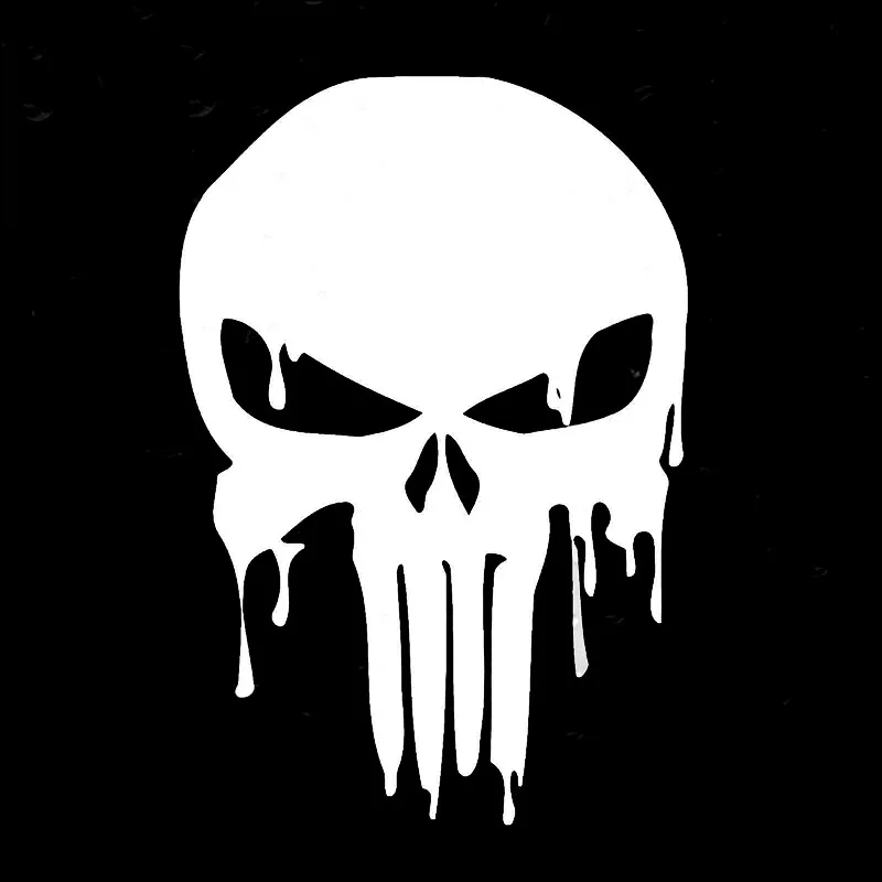Discount 10.1CMX15CM Bloody Punisher Skull Personalized Car Stickers