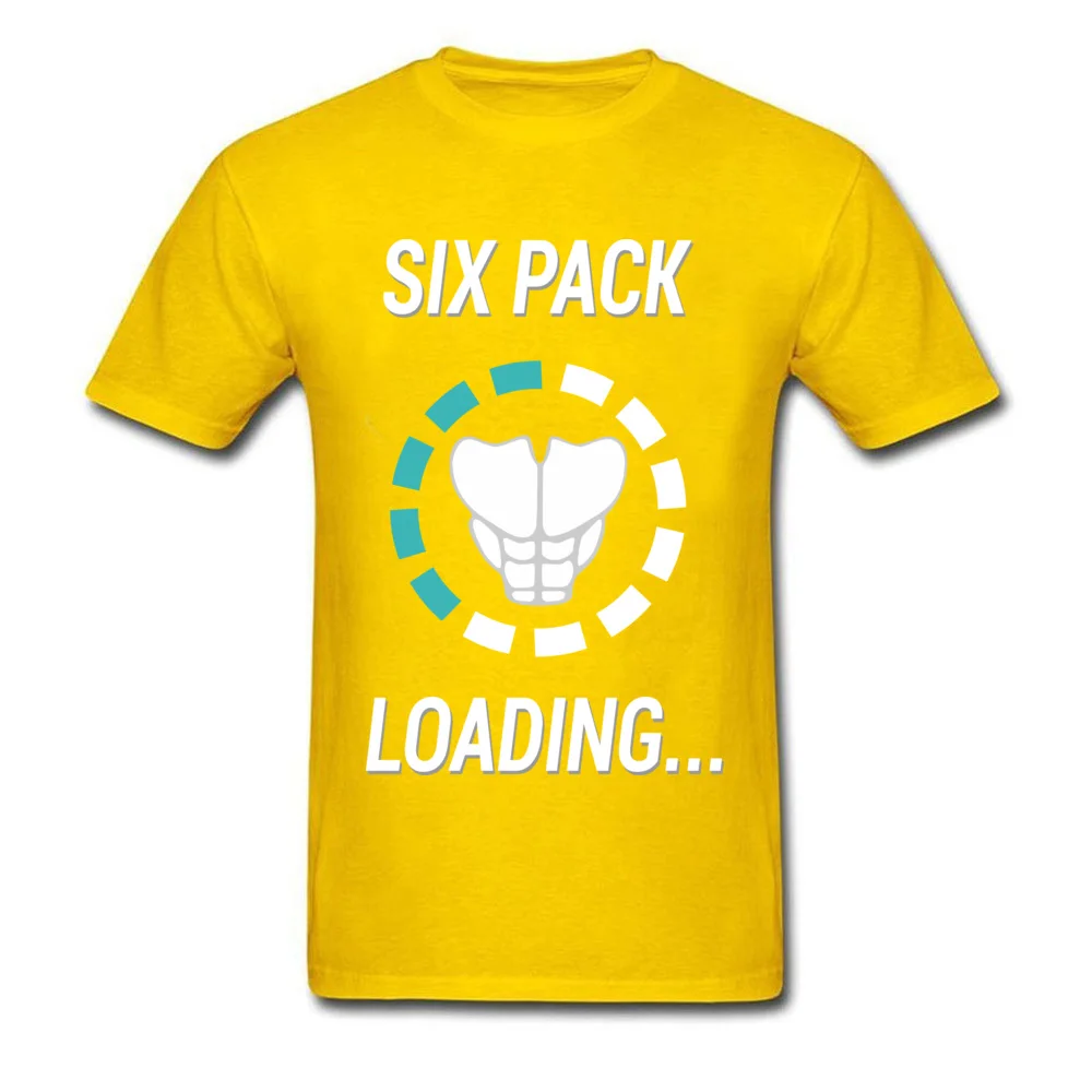 Six Pack Loading Hip hop VALENTINE DAY 100% Cotton Round Collar Men Tops Shirts Normal Tee-Shirts Hip Hop Short Sleeve Tshirts Six Pack Loading yellow