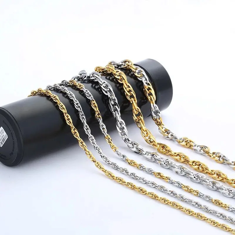 MxGxFam Titanium steel Rope Chain Necklaces Fashion Jewelry For Men 55